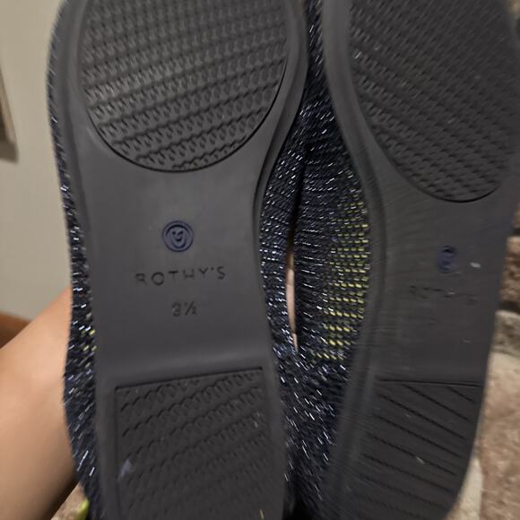Rothys The Loafer Metallic Lattice Navy Blue Flats Size 9.5 - Picture 14 of 16